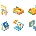 25 Real State Isometric Elements Icons Free Download