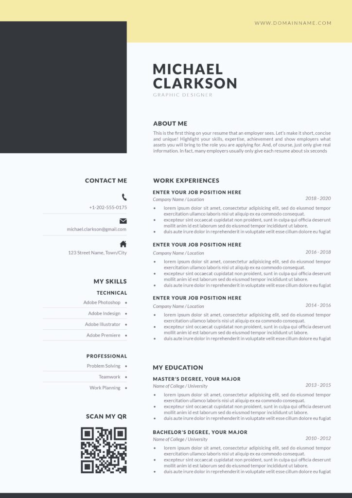 CV Resume Template Word InDesign Free Download - CV