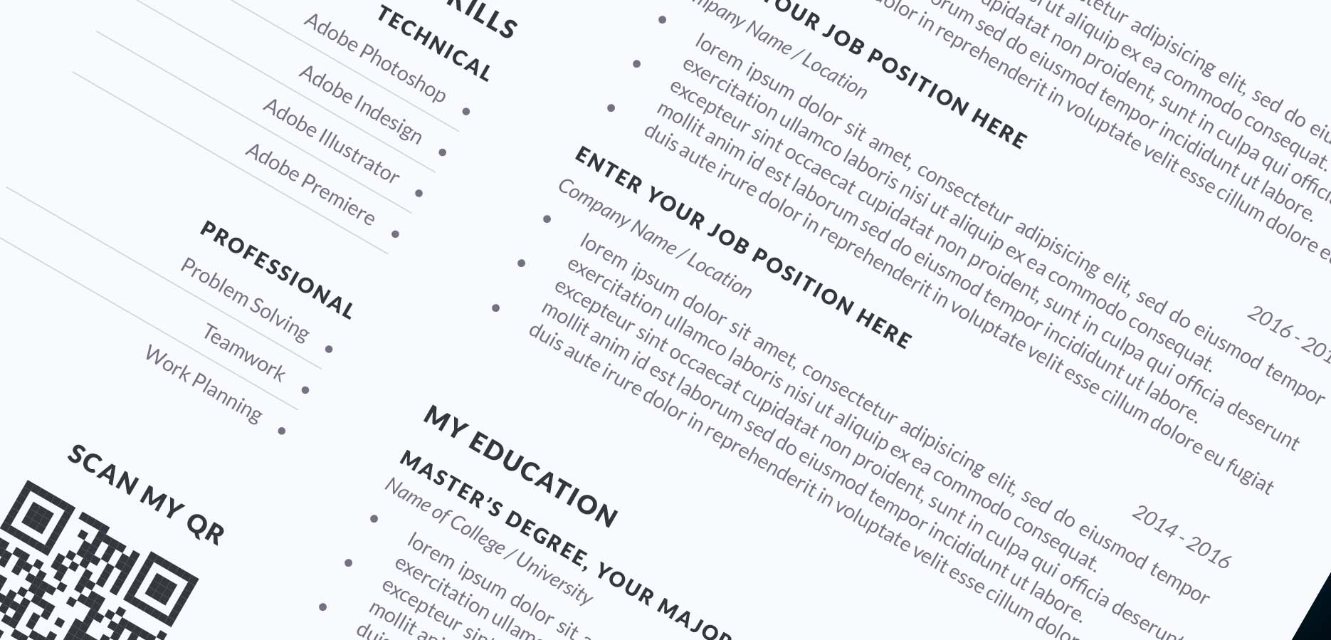CV Resume Template Word Indesign Free Download