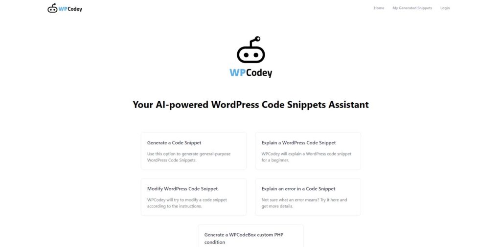 Wpcodey - WordPress AI Code Generators