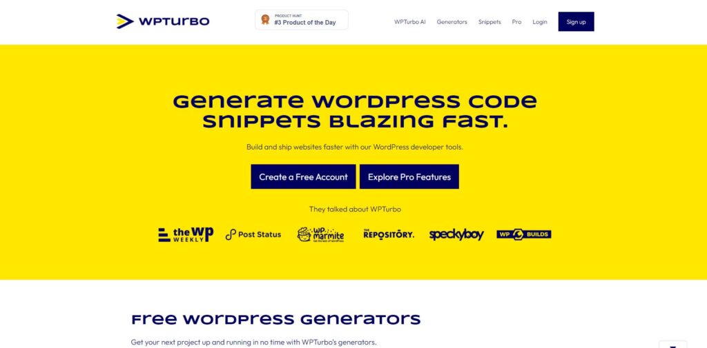 Wpturbo - WordPress AI Code Generators