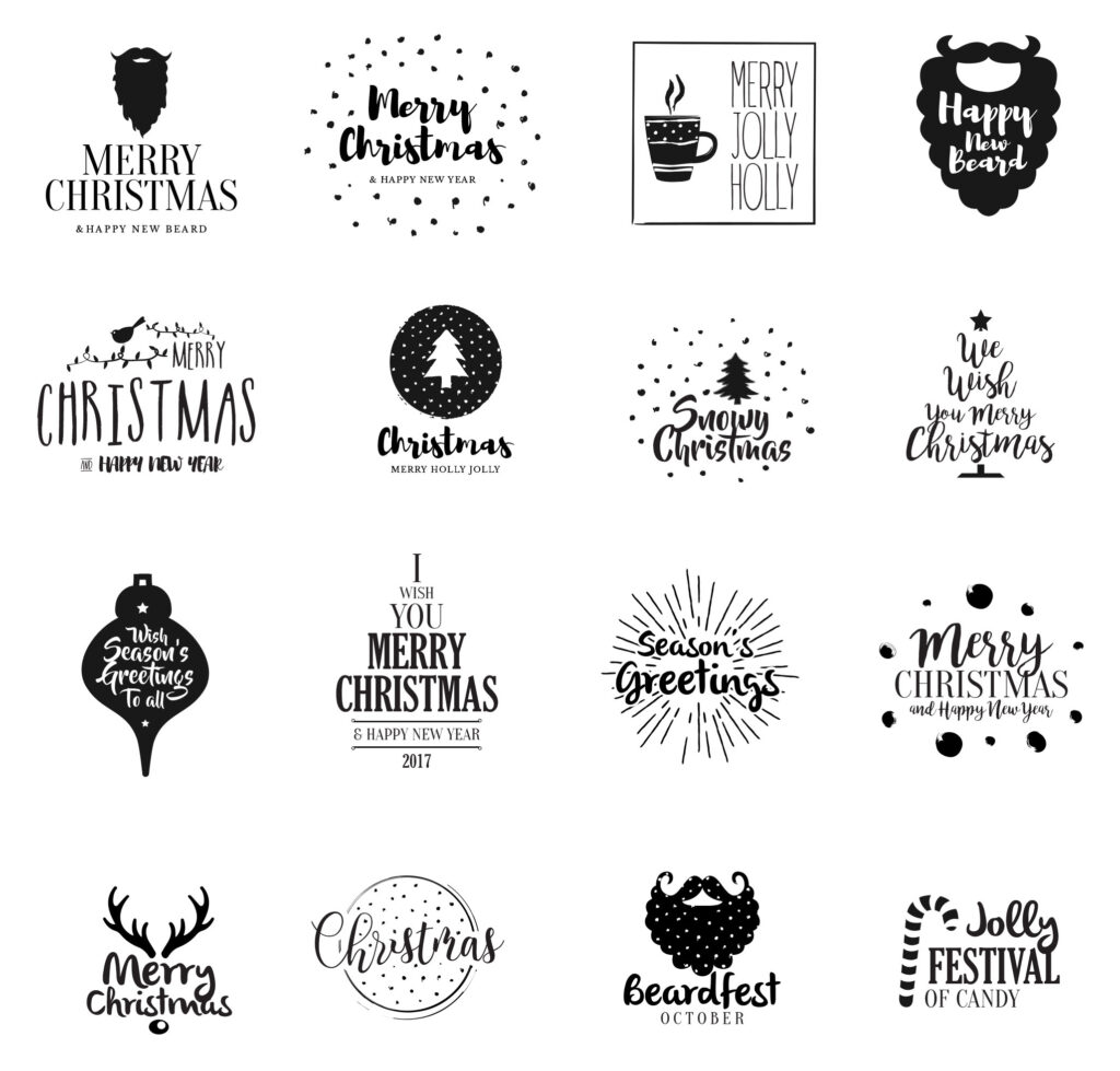 Christmas Logos Set Free Download