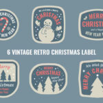 Christmas Retro Label